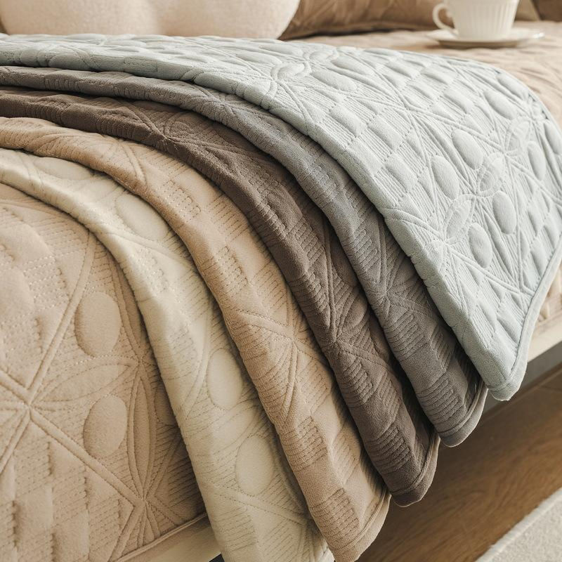Super Six Modernes Winter-Sofakissen aus Plüsch, quadratisch, Beige oder Grau, B/T/H: 70 x 70 x 70 cm - Bild 3