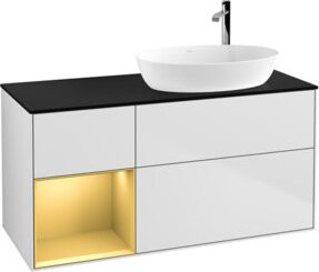 V&B Waschtischunterschrank Finion mit Wandbeleuchtung, Farbe: Weiß lackiert, Breite: 120 cm - Bild 1