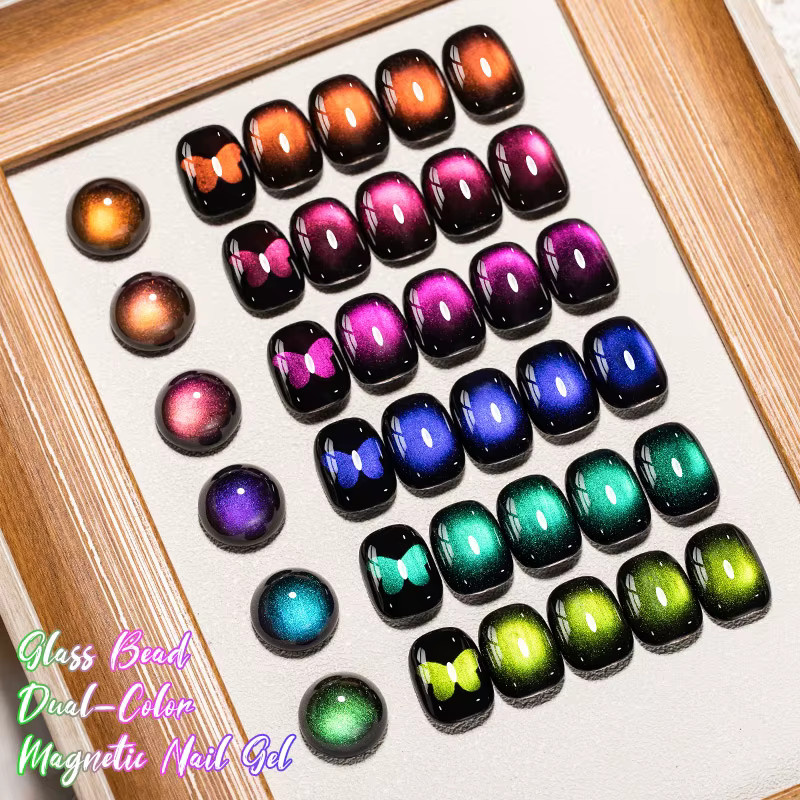 MEET ACROSS Glasperle Dual-Color Cat Magnetic Gel, Galaxy Effect - Bild 3