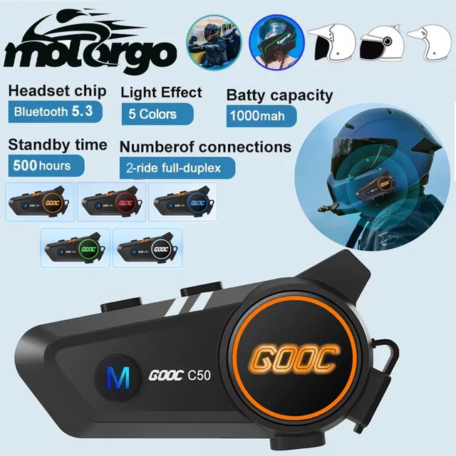 Bluetooth Motorradhelm-Headset mit Geräuschunterdrückung und Mikrofon, kabelloses Stereo-Freisprechgerät in Schwarz - Bild 1