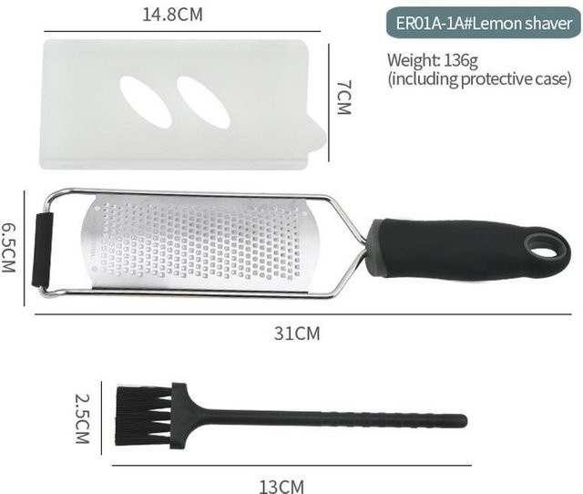 NATAWA Zester und Käseräble aus Edelstahl in Schwarz und Silber für Obst und Gemüse - Bild 1
