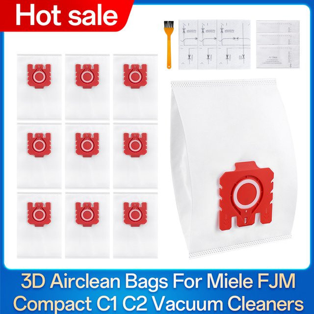 Miele 3D Airclean FJM Staubbeutel in Weiß für Compact C1 C2 S241 S290 S300i S500 S700 S4 S6 Serien - Bild 1