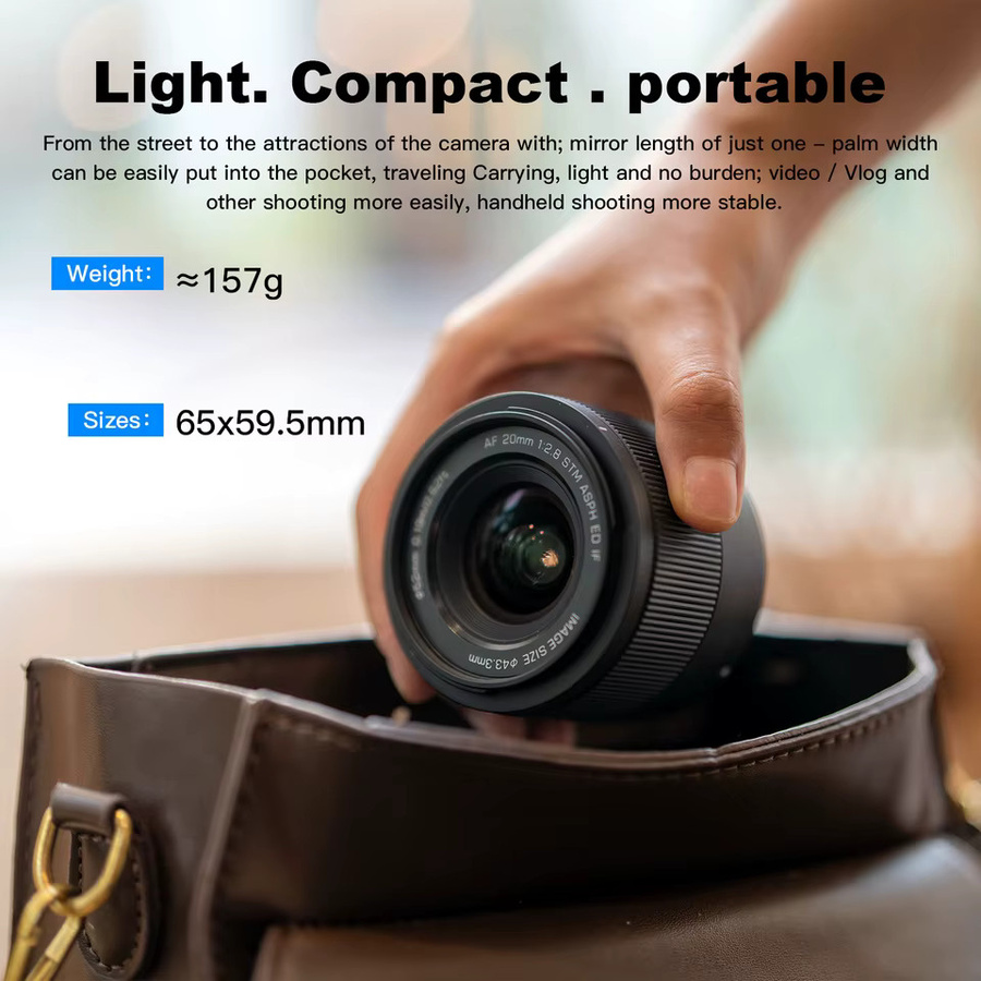 Viltrox 20mm f/2.8 Ultra-Weitwinkel Autofokus Vollformat Kameraobjektiv für Sony E-Mount und Nikon Z-Mount in Schwarz - Bild 2