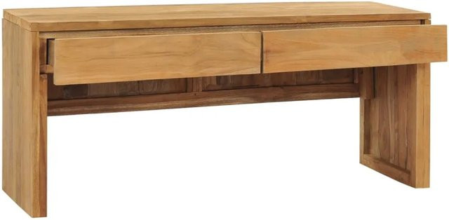 vidaXL TV-Schrank aus massivem Teakholz in Braun im Kolonialstil, B/T/H: 100 x 35 x 45 cm - Bild 1