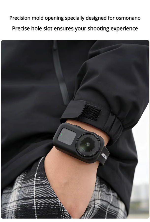 Sheingka Silikon-Handgelenkband und multifunktionales Haustierhalsband für DJI Osmo Nano in Schwarz - Bild 4