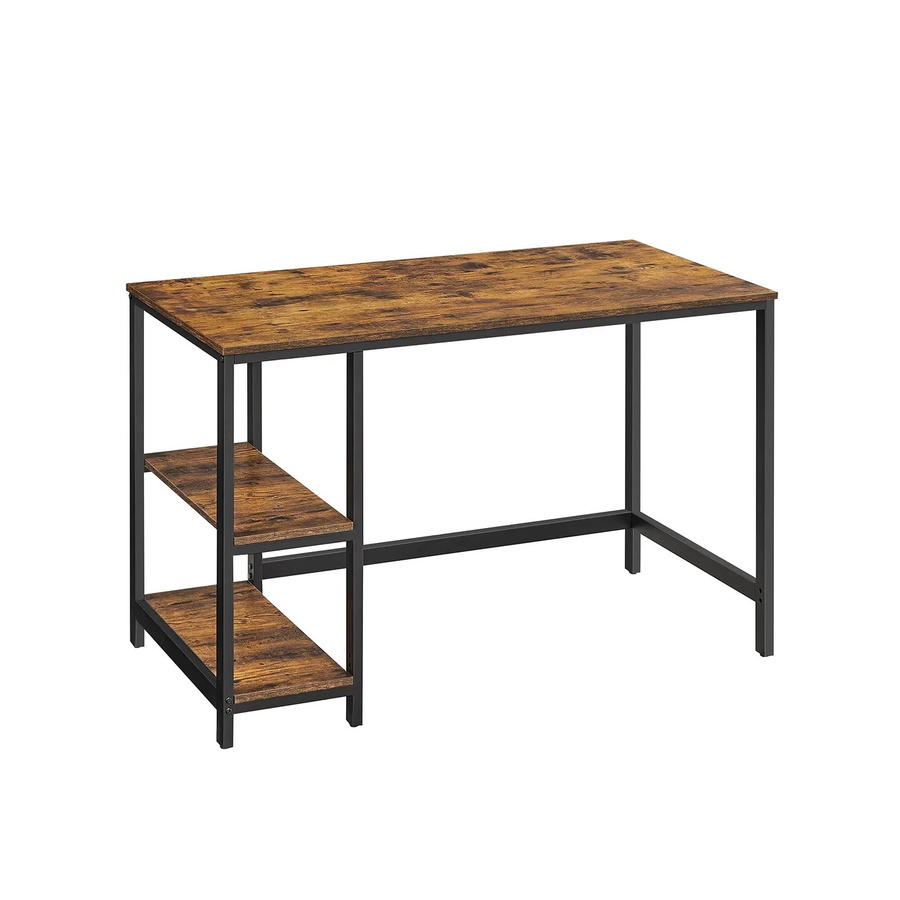 Vasagle Schreibtisch mit 2 Ablagen für dein Home-Office, Braun-Schwarz, B/T/H: 120 x 60 x 76 cm - Bild 2
