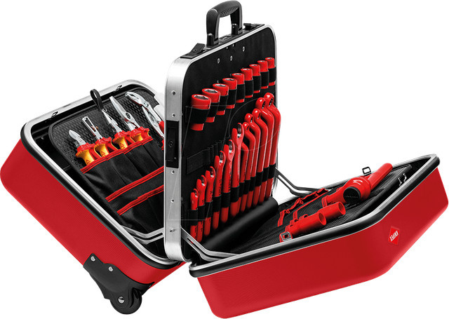 Knipex Werkzeugkoffer BIG Twin Move RED Elektro Kompetenz, 42-teilig, rot, B/T/H: 43,5 x 29,0 x 21,0 cm - Bild 2