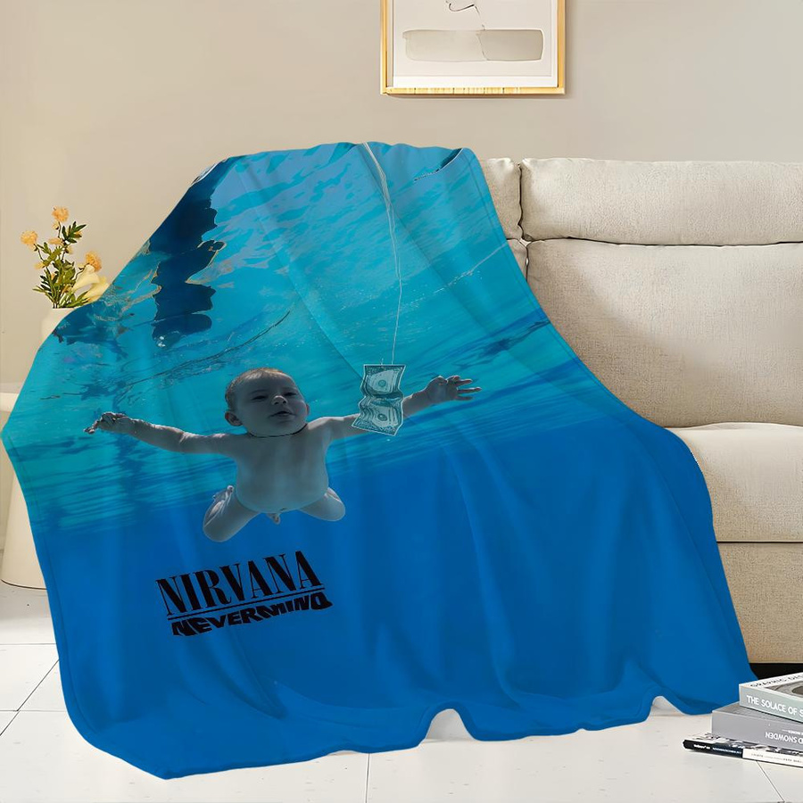 ZX Blanket Flanell Plüschdecke Nirvana Rock Design weich und warm für Bett und Sofa, Breite: 127 cm, Tiefe: 152,4 cm - Bild 1
