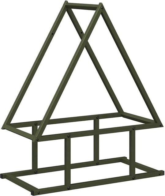 vidaXL Brennholzregal aus kaltgewalztem Stahl in Olivgrün, B/T/H: 50 x 25 x 60 cm - Bild 1