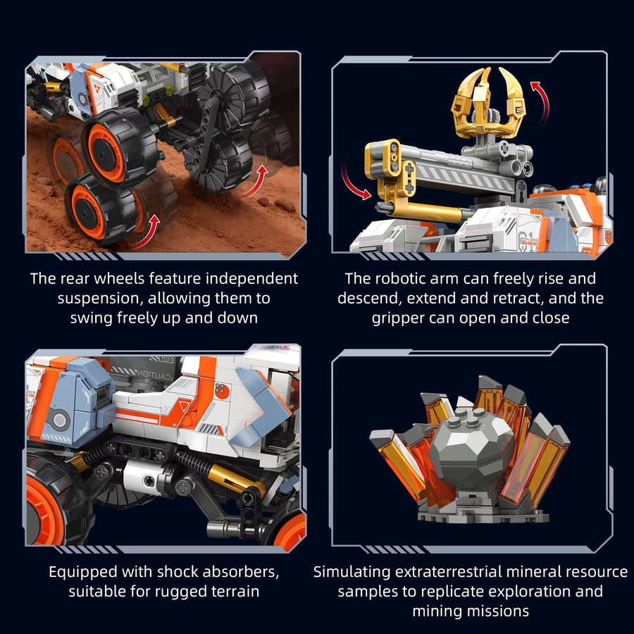 WLYX Planeten-Rover-Bausteinmodell, Weltraum, Kunststoff, Bunt / Mehrfarbig - Bild 4