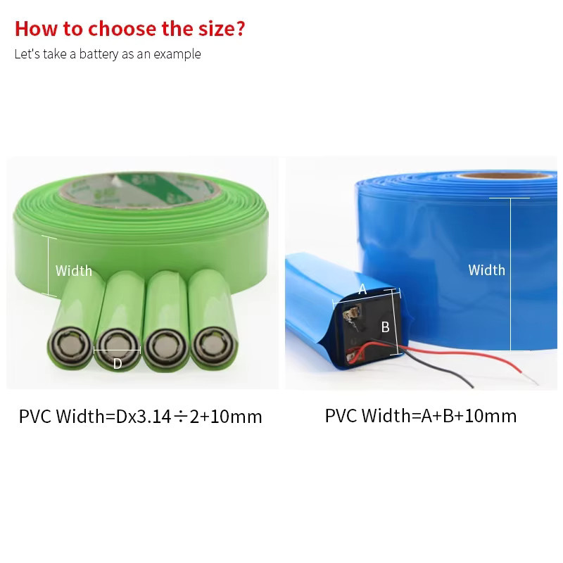 PVC Schrumpfschlauch Isolierfolie für 18650 Lipo-Akkus und Lithium-Gehäuse, Breite: 85 mm bis 400 mm - Bild 2
