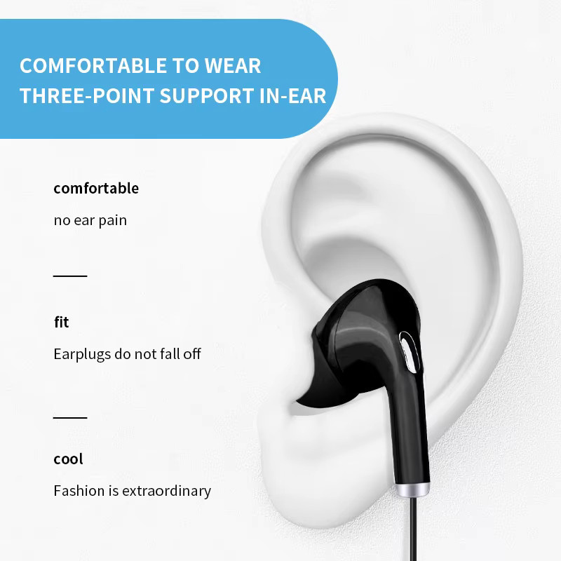 BRYNTHORX In-Ear-Kopfhörer mit Kabel und Mikrofon, Schwarz, 3,5-mm-Klinkenanschluss mit Geräuschunterdrückung für Smartphone, Tablet und PC - Bild 3