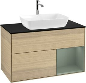 V&B Waschtischunterschrank Finion 100 in Eiche lackiert, B/T/H: 100 x 50,1 x 50,1 cm - Bild 1