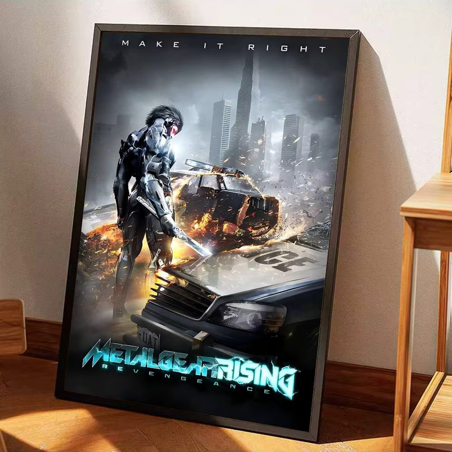 Metal Gear Rising Revengeance Vintage Anime Poster als Aufkleber für deine Wanddekoration in Weiß - Bild 6