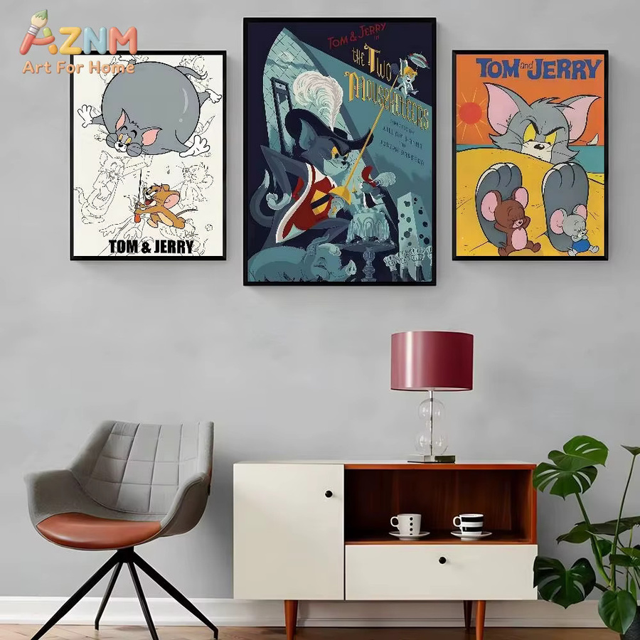 KAYOU Tom und Jerry Anime-Poster, wasserfeste Wanddekoration in Mehrfarben für dein Zuhause - Bild 4