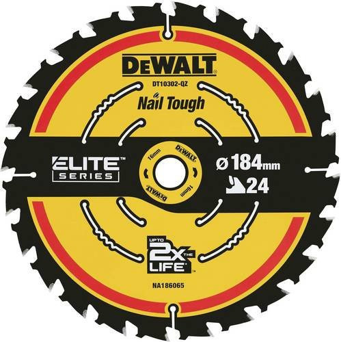 DEWALT Kreissägeblatt für Handkreissägen DT10302-QZ mit 184 mm Durchmesser und 24 Zähnen für Holz und Metall - Bild 1