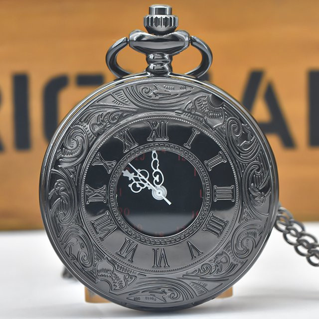 wecin Halskettenanhänger Quarz-Taschenuhr, Messing, Bronze, Unisex - Bild 1