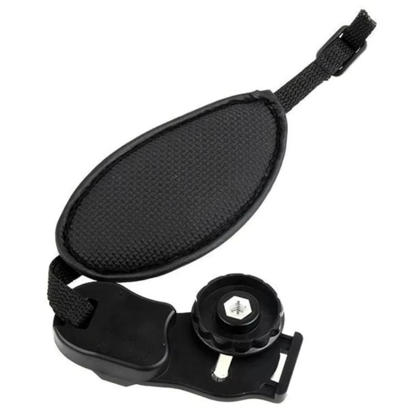VIKEFON Kamera-Handschlaufe aus schwarzem PU-Leder für Nikon und Canon DSLR-Kameras - Bild 3