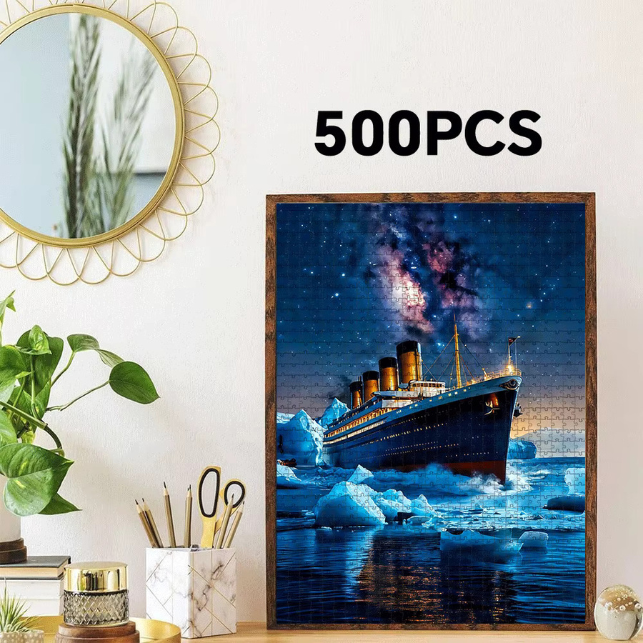 AZNM Titanic, Sternennacht, Eisberg und Ozean Papierpuzzle, bunt, Pappe / Karton - Bild 3