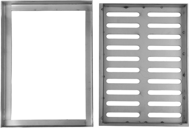 Edelstahl-Abflussabdeckung in Silber für den Außenbereich, B/T/H: 200 x 300 x 20 mm - Bild 1