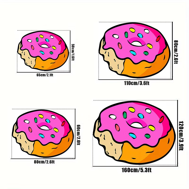 VIKAMA Donut-Teppich rund, waschbar und geräuschreduzierend, Multicolour, ideal für Flur, Schlafzimmer oder als Bettvorleger - Bild 2