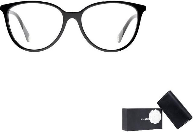 CHANEL Korrektionsbrille Schmetterling, Vollrand, Acetat, Damen, Schwarz - Bild 1
