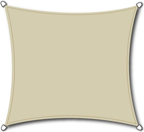 Siena Garden Sonnensegel Solino rechteckig aus Polyethylen in Beige/Ecru B/T: 360 x 360 cm