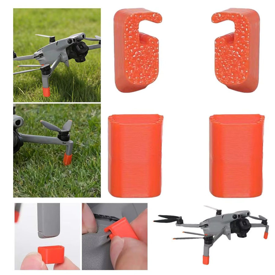DJI Mini 5 Pro Zubehör: Höhenstehendes und faltbares Fahrwerk in Orange als Schutzhalterung und Drohnenständer - Bild 5