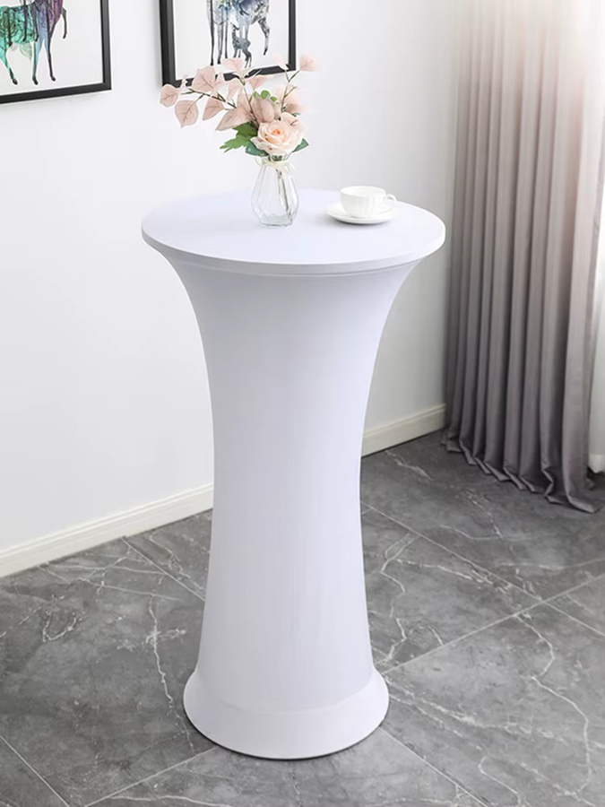 EVENTSDECOR Spandex-Tischdecke für runde Cocktailtische, Polyester, Weiß oder Grün - Bild 3