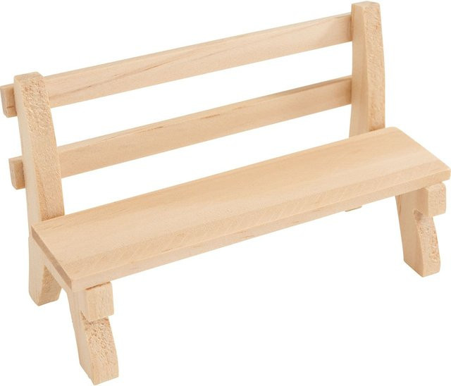 VBS Miniatur-Bank aus Holz, Beige - Bild 1