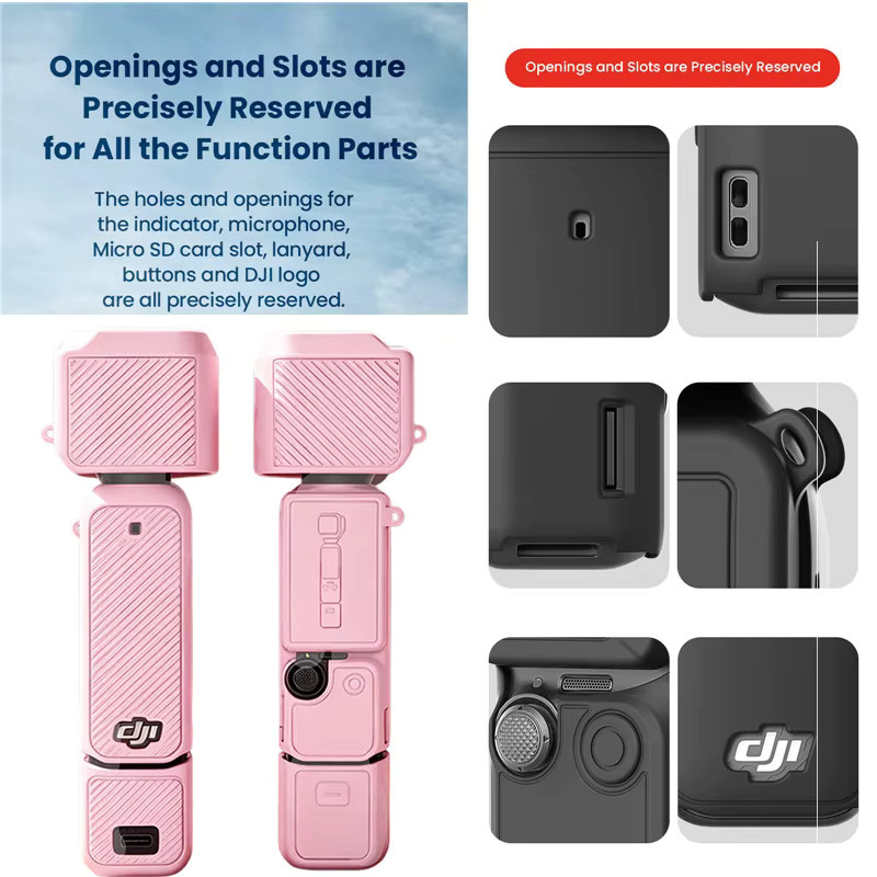 Bunte Silikon-Schutzhülle mit Basis für DJI Osmo Pocket 4, kratzfeste und stoßfeste Vollschutz-Hülle Kamera-Zubehör - Bild 3