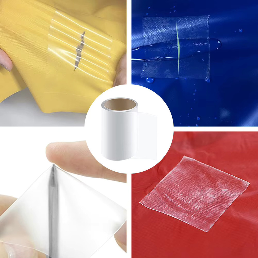 APWIKOGER TPU Pool-Reparatur-Patch-Set, 1m Rolle transparentes wasserdichtes Reparaturband für Schwimmbecken, Luftmatratzen, Hüpfburgen und Zelte - Bild 3