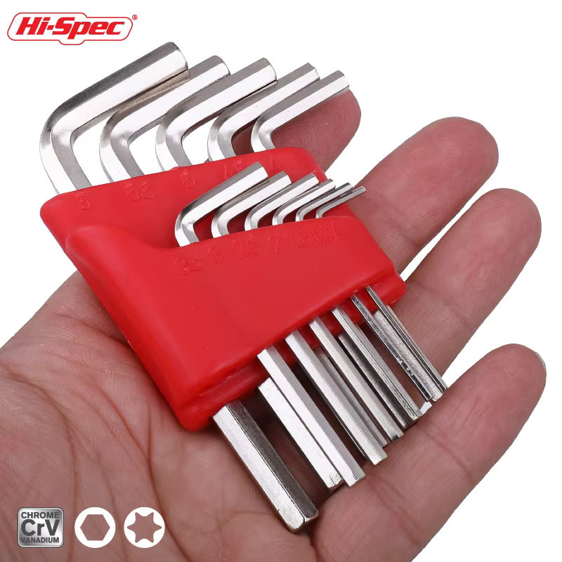 Hi-Spec Metrisches Inbusschlüssel-Set in Silber, 11-teilig mit L-Schraubenschlüsseln - Bild 5