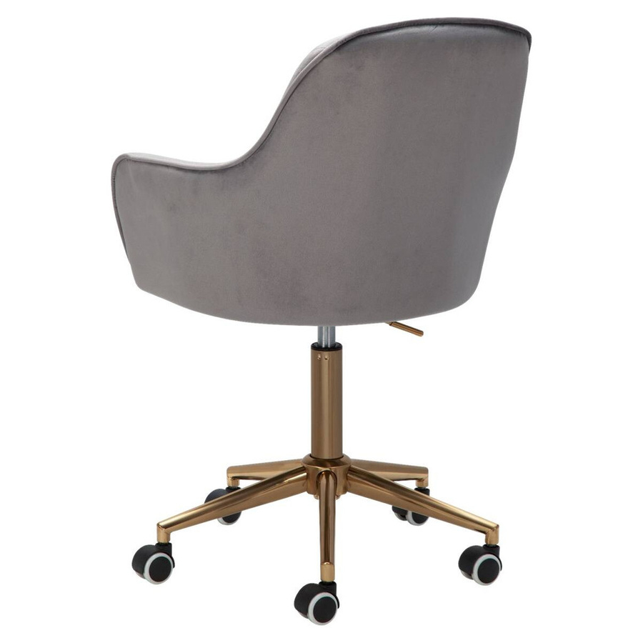 Amstyle Drehstuhl aus Samt in Grau mit Rollen und Metallgestell für Home-Office und Erwachsene, Höhe: 105,0 cm, Breite: 42,0 cm, Tiefe: 54,0 cm - Bild 2