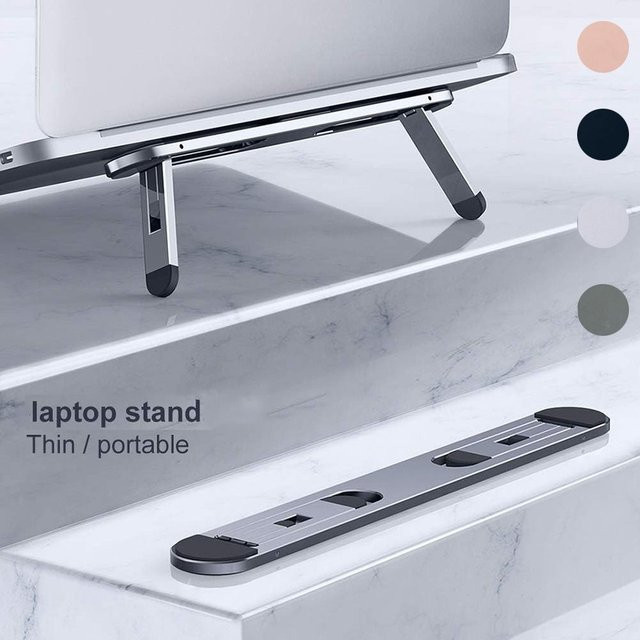 Universeller ergonomischer Laptop-Ständer in Grau als verstellbarer Laptop-Halter für Zuhause und Büro - Bild 1