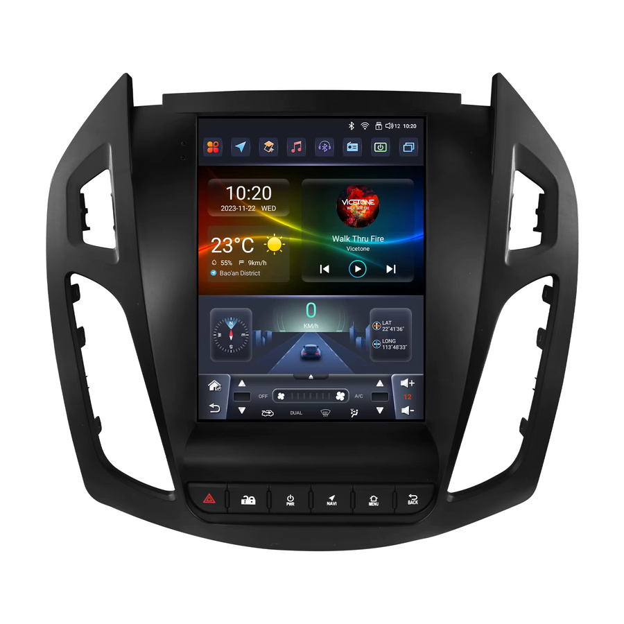 Hizpo Android Autoradio für Ford Transit und Tourneo Connect 2013-2018 mit 9,7 Zoll vertikalem Tesla-Stil Bildschirm, GPS, 4G und Bluetooth in Schwarz - Bild 7