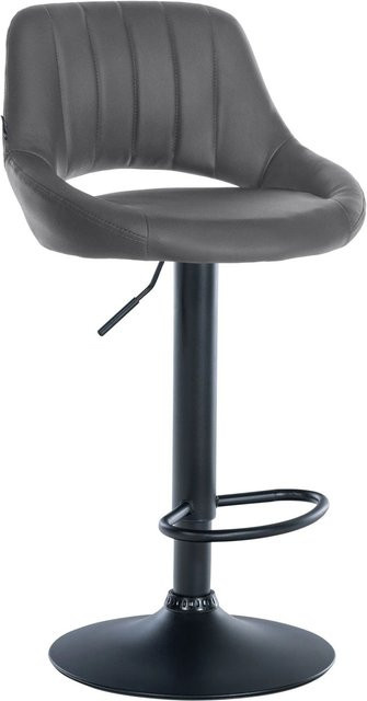 DELUKE Barhocker SEGAD Barstuhl aus Kunstleder in Grau und Schwarz, höhenverstellbar, drehbar mit Lehne, B/T/H: 47 x 48 x 85 cm - Bild 1
