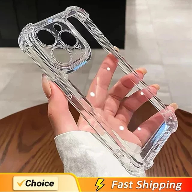 Arvin Stoßfeste transparente Silikon-Handyhülle mit Objektivschutz für iPhone 11, 12, 13, 14, 15, 16, 17 Pro Max und weitere Modelle - Bild 1