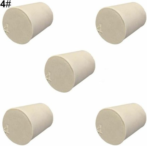 5er Set LUCKY TOOLS Gummi Stopper in Weiß für Laborflaschen und Rohre B/T/H: 26 x 19 x 28 mm - Bild 1