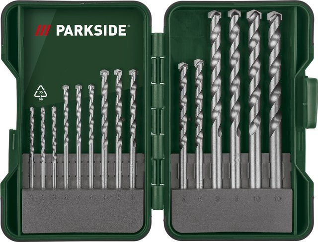 Parkside Bohrer- und Bit-Set PBB 4B2 mit 15-teiligem Steinbohrer-Set aus Stahl und Hartmetallspitzen - Bild 1