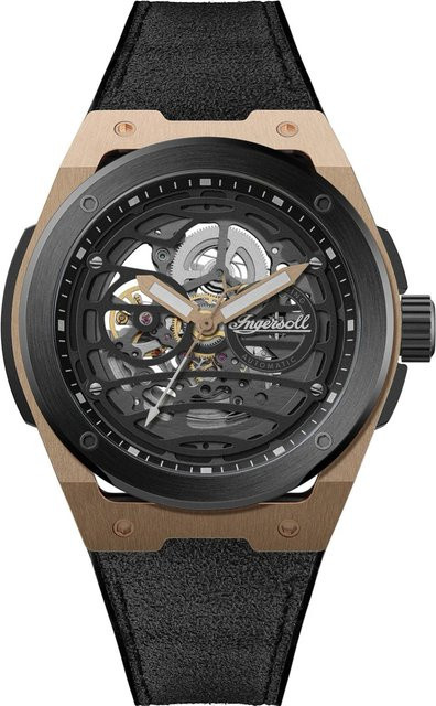 Ingersoll Herrenuhr Automatik, Edelstahl, 47 mm, Schwarz, Silikon - Bild 1