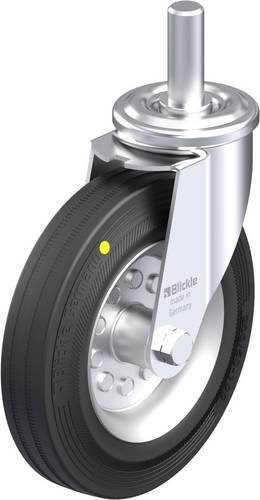 Blickle Stahlblech-Lenkrolle LEZ-VE 200R-22-EL in Schwarz und Grau mit 200 mm Rad-Durchmesser und einer Tragfähigkeit von max. 205 kg - Bild 1