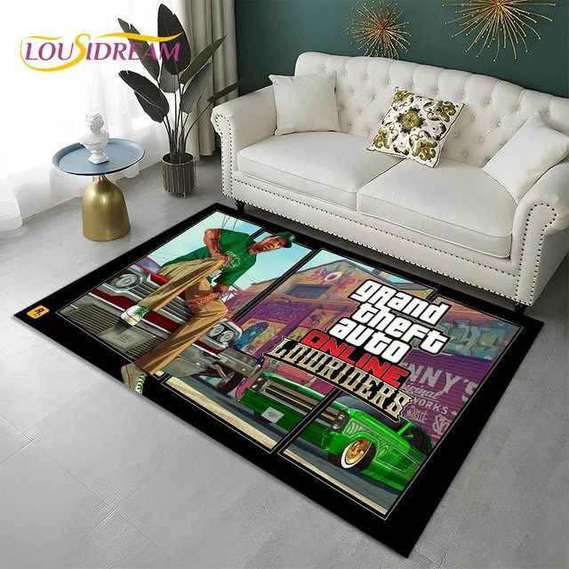 Karpetti Grand Theft Auto 3D Gamer Teppich, rutschfeste und waschbare Bodenmatte aus Polyester, Mehrfarbig, B/T: 60 x 40 cm - Bild 1