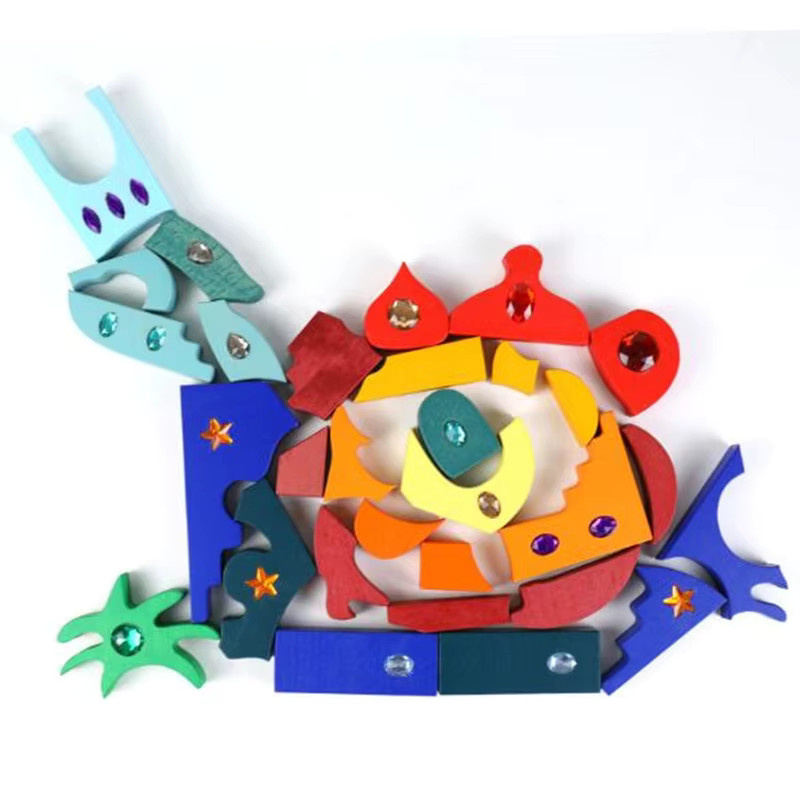 slools Montessori Regenbogen Stacker, Holz Spielzeug, Bunt / Mehrfarbig - Bild 4