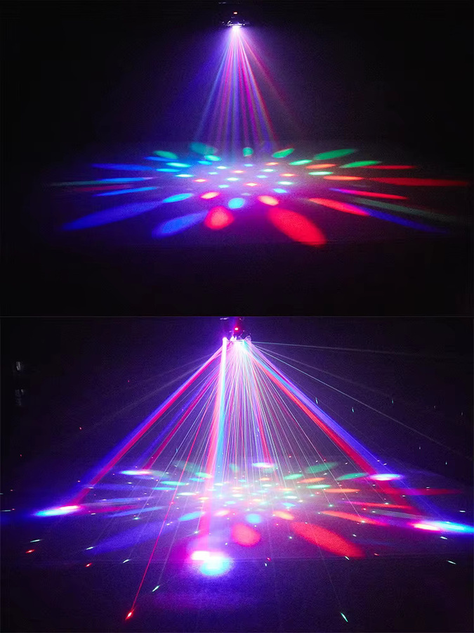 GVT 6-Arme Moving Head Bühnenbeleuchtung mit RGB-Effekten, Fernbedienung und DMX, Schwarz - Bild 3