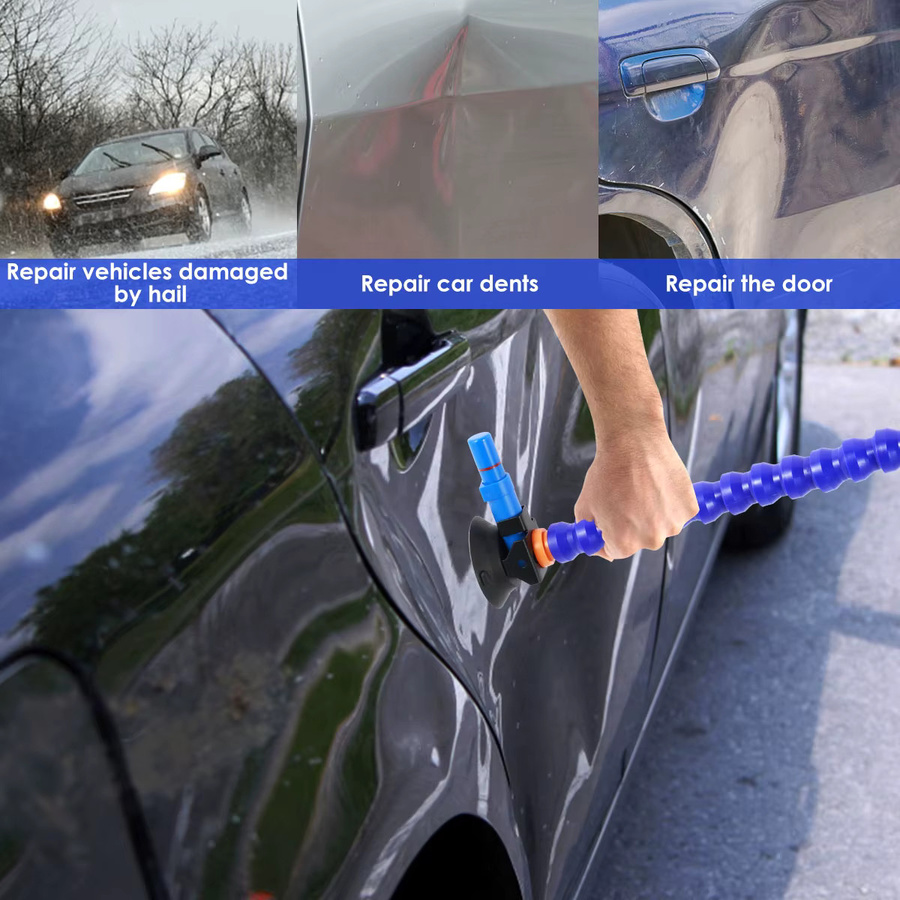ODOMY Heavy Duty Handpumpe mit Saugnapf und flexiblem Ständer für Dellenreparatur und Karosseriearbeiten, Blau - Bild 6