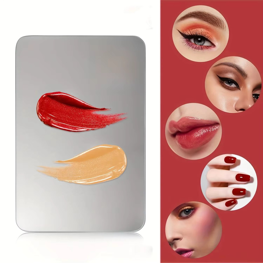 Make-up-Foundation-Spreizer-Set, Edelstahl-Palette und Pinsel mit Ring - Bild 5