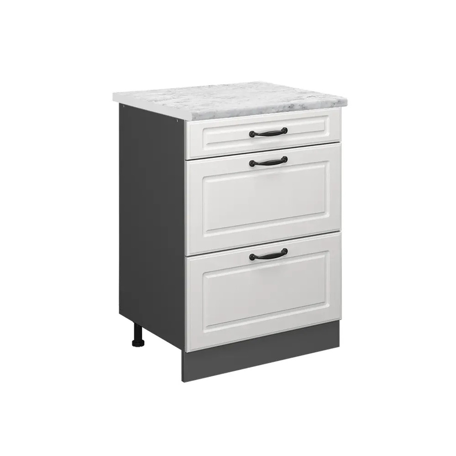 Vicco Schubladenschrank R-Line Landhaus Weiß Marmor B: 60 cm - Bild 2