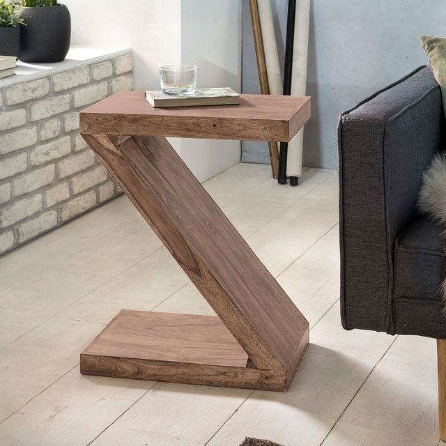 Beistelltisch Z Cube MUMBAI aus Massivholz Akazie im Landhausstil, Farbe Braun, B/T/H: 30 x 44 x 59 cm - Bild 1