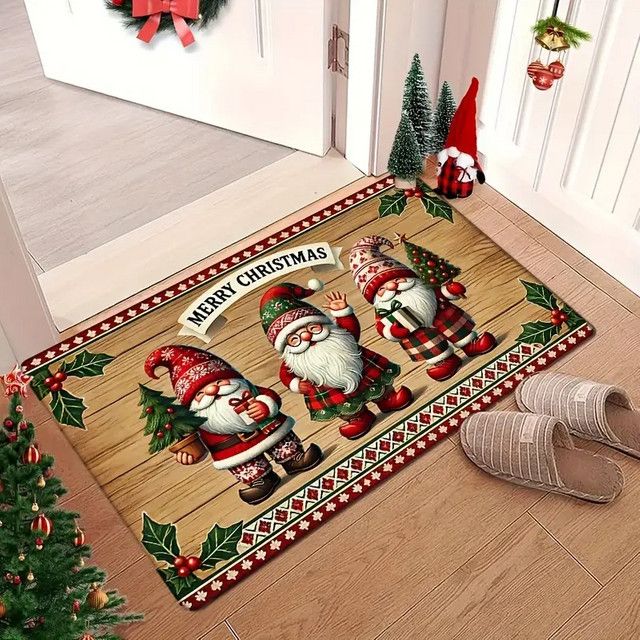 VIKAMA Weihnachts-Zwerg Fußmatte rutschfest und langlebig für Eingangsbereich und Badezimmer - Bild 1